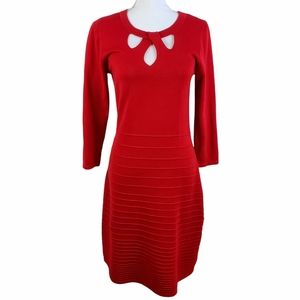 Nine West 3/4 sleeve red knit dress S